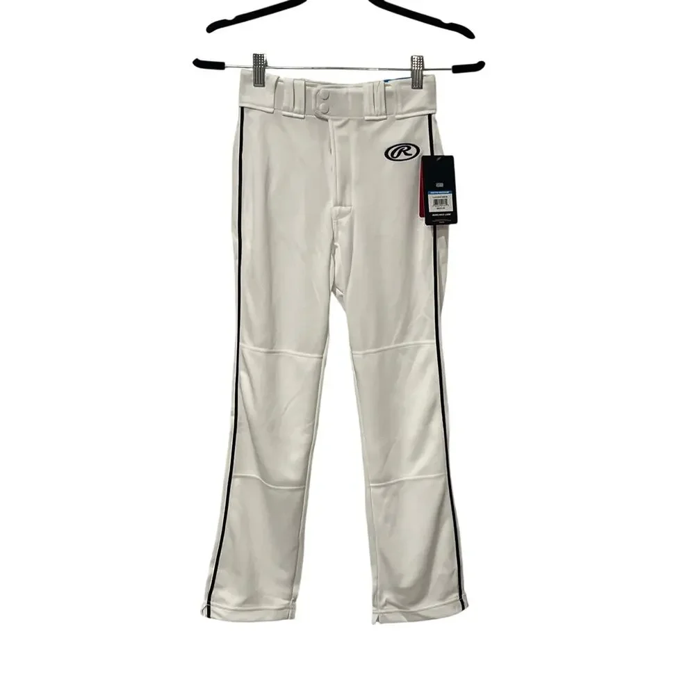 Rawlings, Baseball Pants, Youth Medium, White with Black pinstripe, KB510